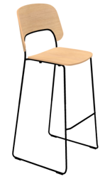 [TE01H] Tabouret haut Assise et dossier e
